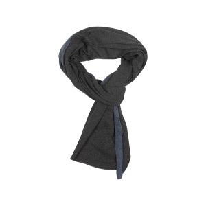 Blue/grey cotton/cashmere/cotton scarf - MAJESTIC FILATURES