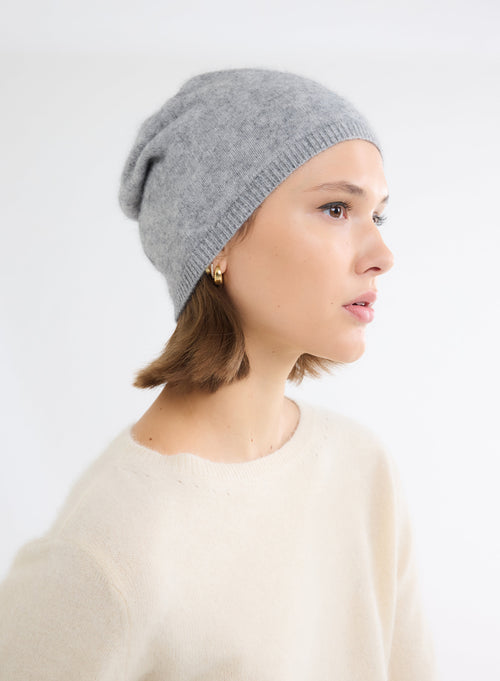 Beige Raccoon wool Beanie WOMEN|Majestic Filatures - MAJESTIC FILATURES