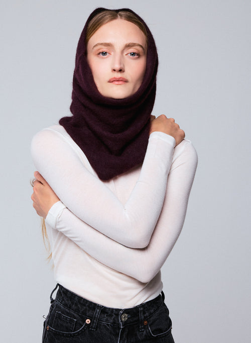 Purple Scarf in Raccon wool / Polyamide - MAJESTIC FILATURES