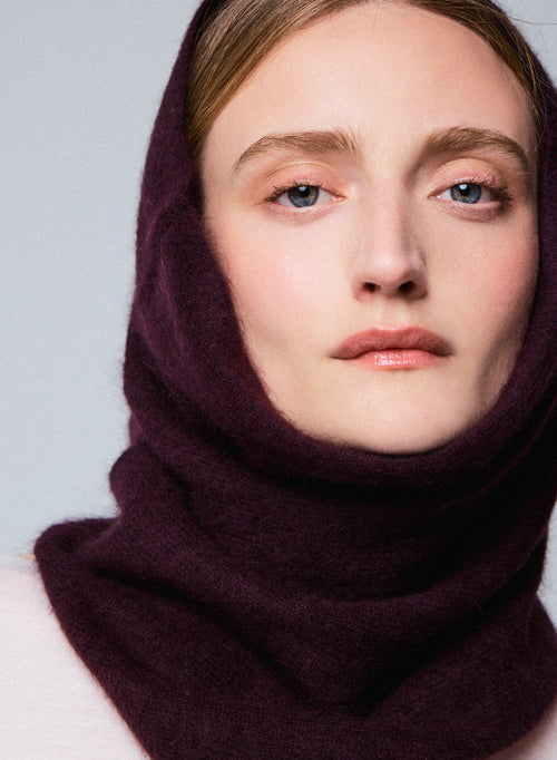 Purple Scarf in Raccon wool / Polyamide - MAJESTIC FILATURES