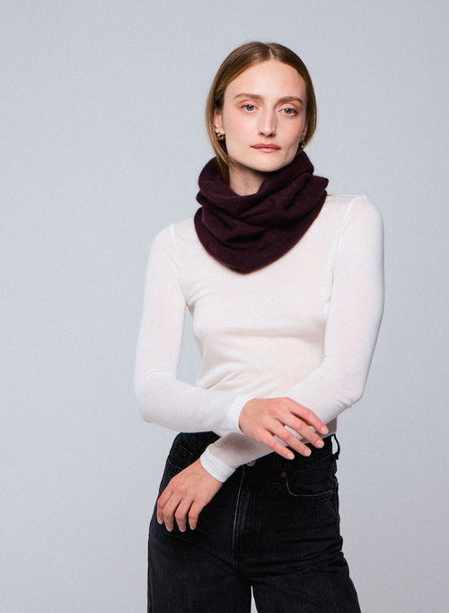 Purple Scarf in Raccon wool / Polyamide - MAJESTIC FILATURES