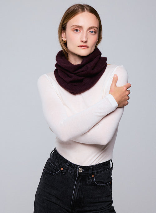 Purple Scarf in Raccon wool / Polyamide - MAJESTIC FILATURES