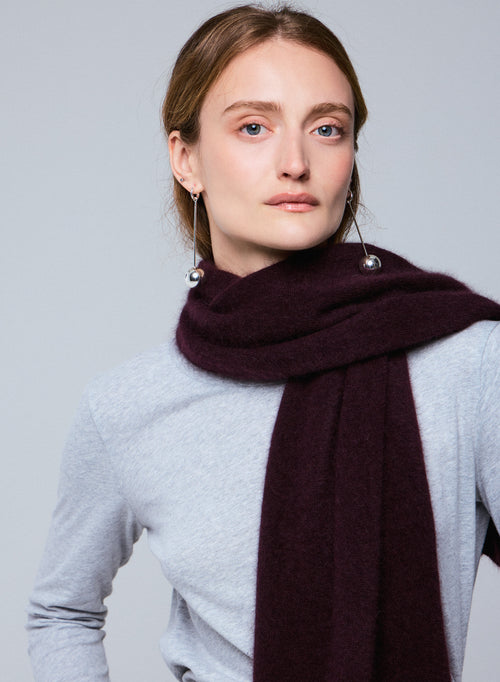 Bufanda morada en lana de raccon / poliamida - MAJESTIC FILATURES