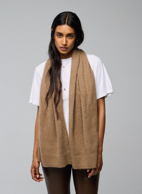 Beige scarf in Raccon wool / Polyamide - MAJESTIC FILATURES