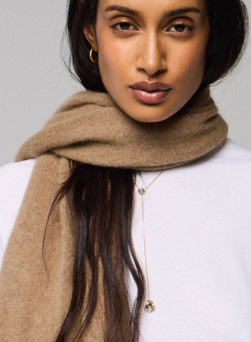 Echarpe Marron en Raccoon / Polyamide - MAJESTIC FILATURES