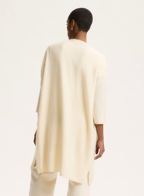 White long-sleeved cardigan - MAJESTIC FILATURES