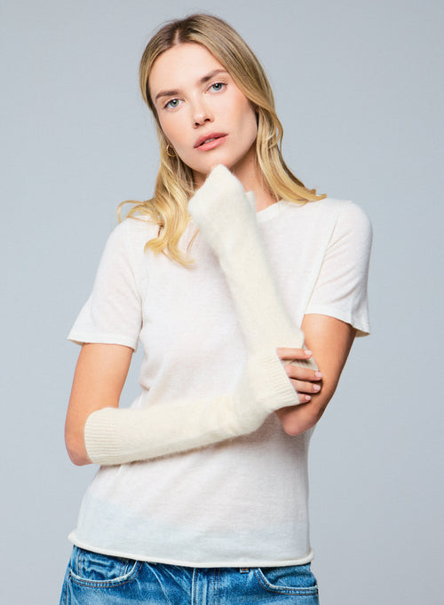 Mitaines Écru en Raccoon / Polyamide - MAJESTIC FILATURES