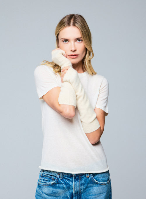 Mitaines Écru en Raccoon / Polyamide - MAJESTIC FILATURES