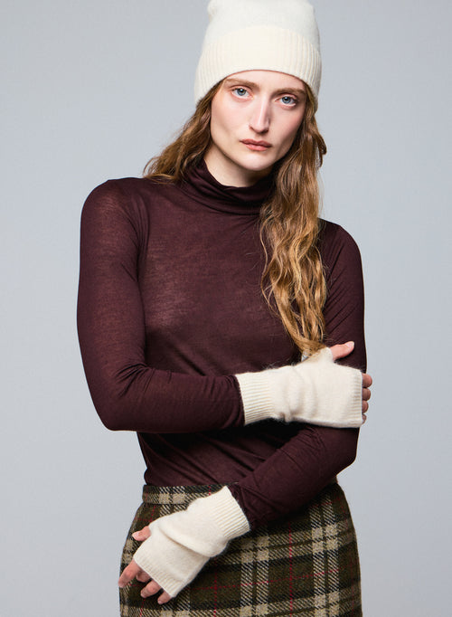 Mittaines Blanches en Raccon wool / Polyamide - MAJESTIC FILATURES