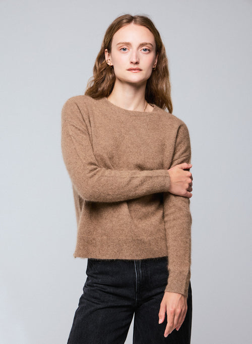 Pull Bison Col Rond Manches Longues en Raccoon / Polyamide - MAJESTIC FILATURES