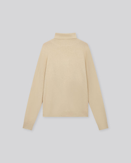 Jersey de cuello alto crudo con mangas largas en Raccoon - MAJESTIC FILATURES