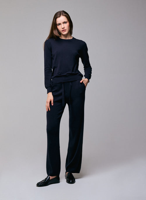 Pantalon Marine en Coton organique / Elasthanne - MAJESTIC FILATURES