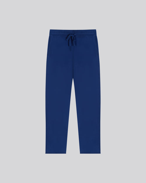 Blue Organic Cotton / Elastane Pants - MAJESTIC FILATURES