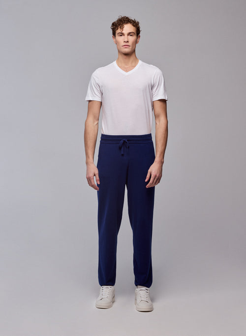 Pantalon Bleu en Coton organique / Elasthanne - MAJESTIC FILATURES