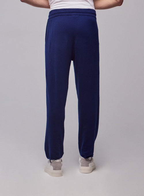 Blue Organic Cotton / Elastane Pants - MAJESTIC FILATURES