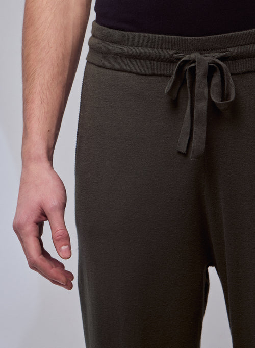 Grüne Hose aus Bio-Baumwolle / Elasthan - MAJESTIC FILATURES