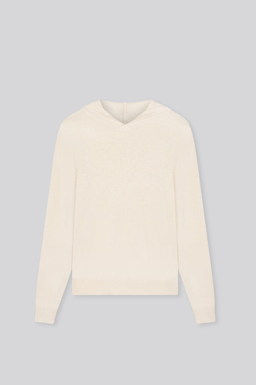 Jersey beige con capucha y manga larga de algodón orgánico / elastano - MAJESTIC FILATURES