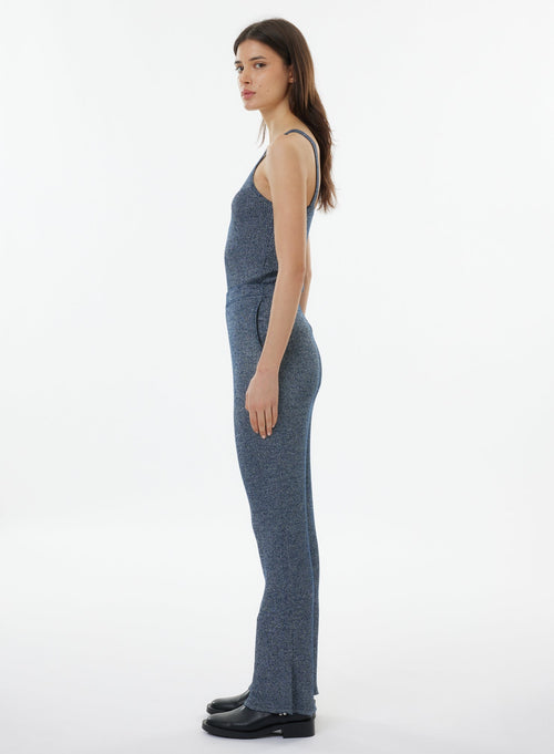 Pantalon Bleu en Viscose / Fibre irisée - MAJESTIC FILATURES