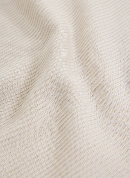 White Turtleneck Long Sleeve Sweater - MAJESTIC FILATURES