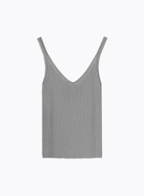 Grey V-neck tank top - MAJESTIC FILATURES