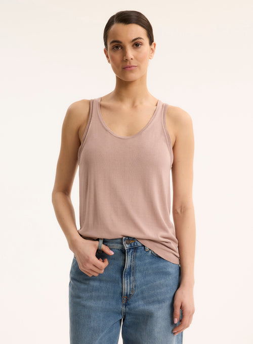 Blue V-Neck Tank Top - MAJESTIC FILATURES