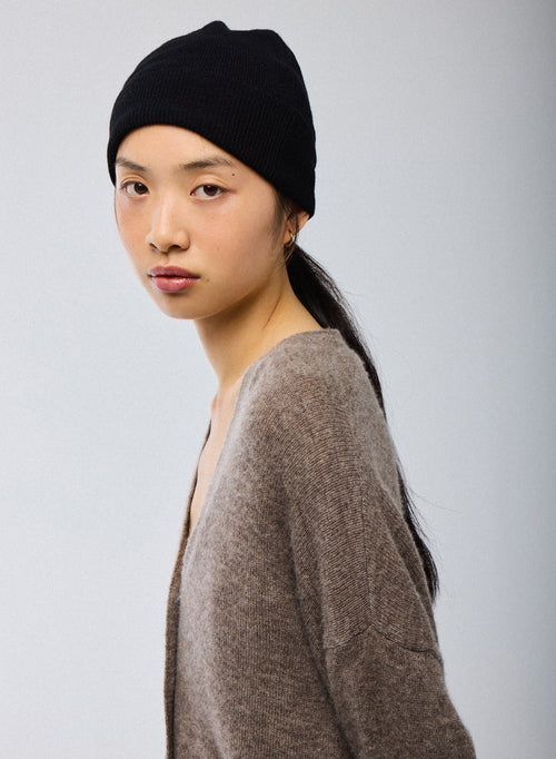 Bonnet Noir en Cachemire - MAJESTIC FILATURES