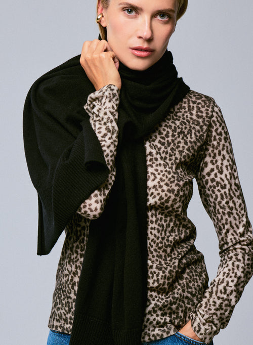 Black Cashmere Scarf - MAJESTIC FILATURES