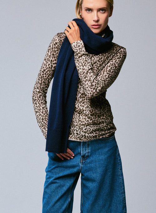 Bufanda de cachemira azul marino - MAJESTIC FILATURES