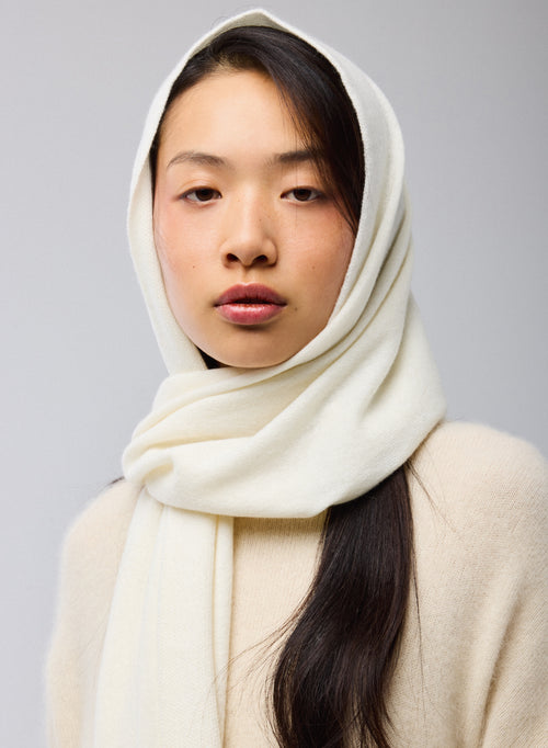 Echarpe Blanche en Cachemire - MAJESTIC FILATURES