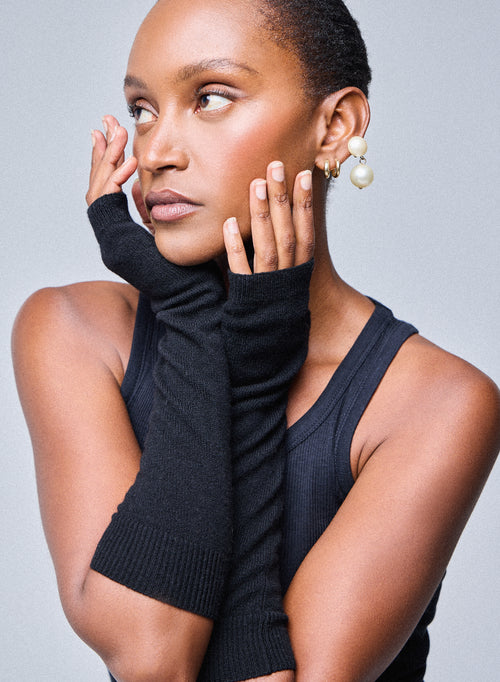 Mitaines Noir en Cachemire - MAJESTIC FILATURES