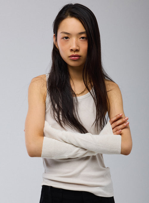 Weiße Kaschmirstulpen - MAJESTIC FILATURES