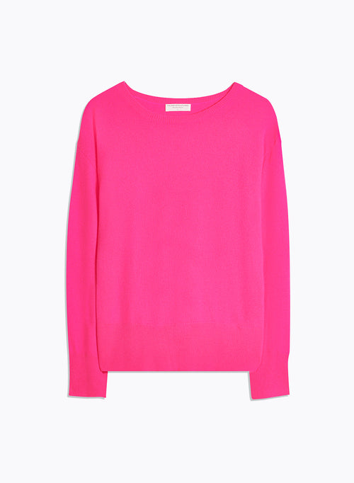 Pink Long Sleeve Round Neck Sweater - MAJESTIC FILATURES