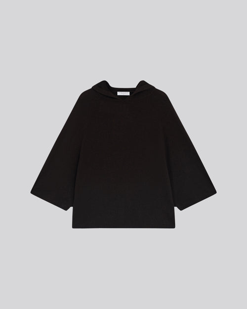 Brauner Kapuzenpullover mit langen Ärmeln aus Kaschmir - MAJESTIC FILATURES