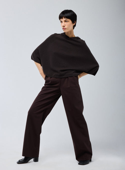 Brauner Kapuzenpullover mit langen Ärmeln aus Kaschmir - MAJESTIC FILATURES