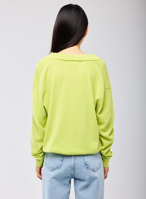 Yellow Polo Neck Long Sleeve Cashmere Sweater - MAJESTIC FILATURES