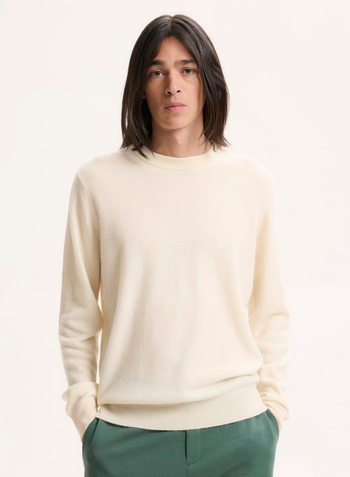 Beige Boat Neck Long Sleeve Sweater - MAJESTIC FILATURES