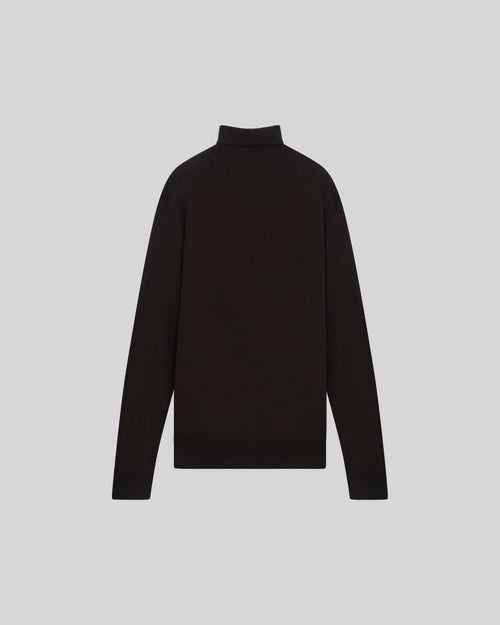 Brauner Rollkragenpullover mit langen Ärmeln aus Kaschmir - MAJESTIC FILATURES