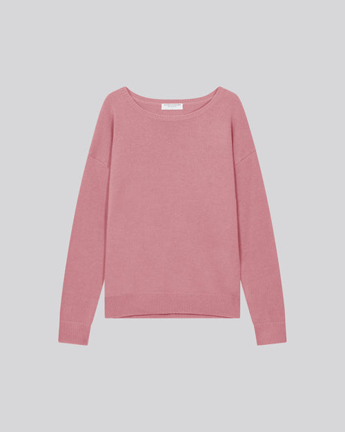 Pull Rose Col Rond Manches Longues en Laine merinos - MAJESTIC FILATURES