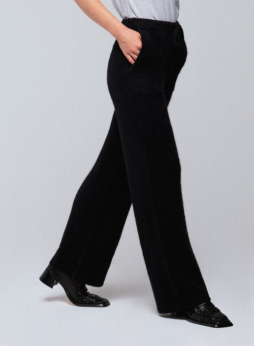 Schwarze Alpaka / Polyamid / Elasthan Hose - MAJESTIC FILATURES