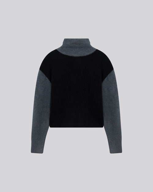 Suéter de cuello alto multicolor de manga larga en alpaca / poliamida / elastano - MAJESTIC FILATURES