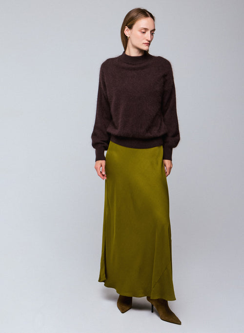 Pull Marron Col Rond Manches Longues en Laine / Cachemire - MAJESTIC FILATURES