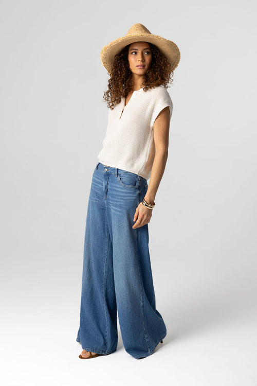 Ärmelloses Polohemd Baumwolle in Weiß - MAJESTIC FILATURES