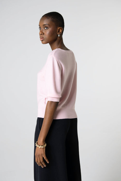 Pull Blossom Col Rond Manches Coudes en Laine merinos extrafine - MAJESTIC FILATURES