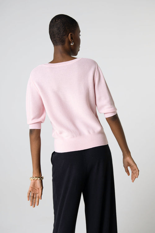Pull Blossom Col Rond Manches Coudes en Laine merinos extrafine - MAJESTIC FILATURES