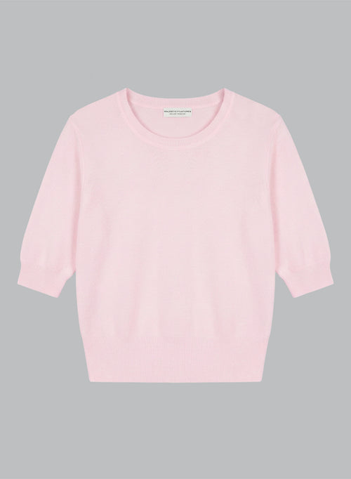 Pull Blossom Col Rond Manches Coudes en Laine merinos extrafine - MAJESTIC FILATURES