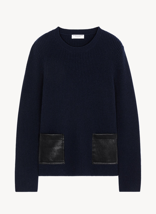 Pullover aus leder und merinowolle - MAJESTIC FILATURES