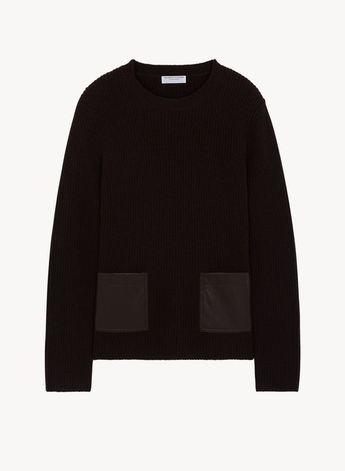 Pullover aus leder und merinowolle - MAJESTIC FILATURES