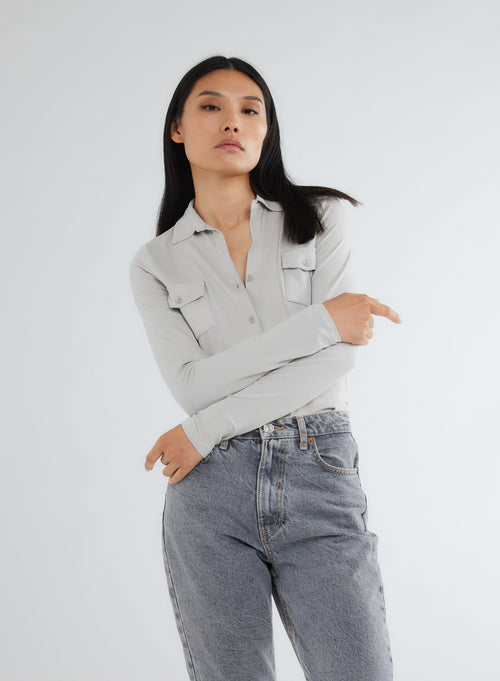 Grey Long Sleeve Shirt - MAJESTIC FILATURES