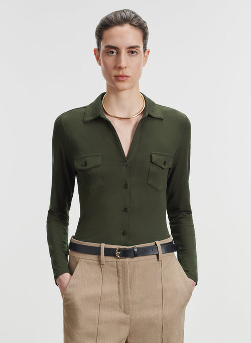 Chemise en viscose et élasthanne - MAJESTIC FILATURES