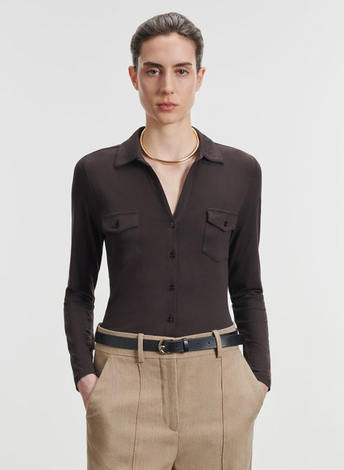 Chemise en viscose et élasthanne - MAJESTIC FILATURES